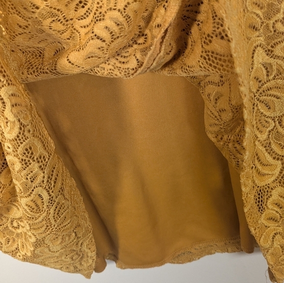 🌼 Liberty Love Mustard Lace Sleeveless Swing Dress – XL Golden Goddess Vibes - Picture 6 of 8